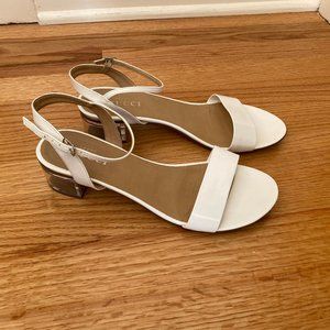 Sesto Meucci White Sandals w/clear Heel